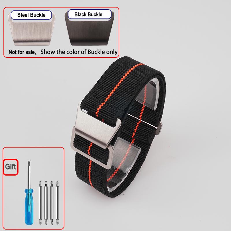 60s French Troops Parachute Bag Elastic Watch Strap 18 20mm 22mm Nylon Watchbands Man's Universal Ballistic Fabric Wristband
