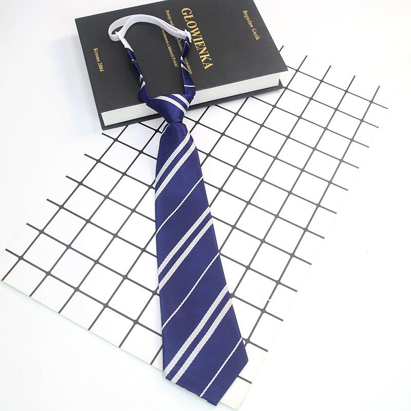 Uniform Striped Jacquard Lazy Free Tie Men And Women Matching College Leisure College Style Clothing Accessories