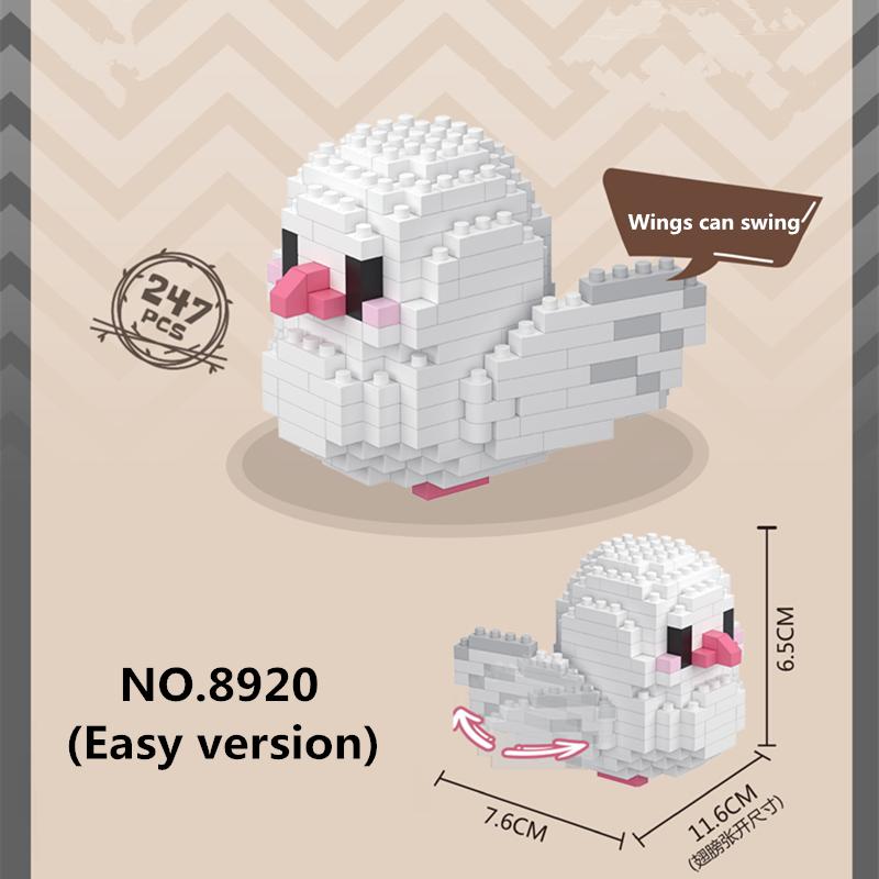 Kawaii Bird Series Micro Particle Building Blocks Cute Colorful Parrot Model DIY Bricks Decor Toys For Children Christmas Gifts