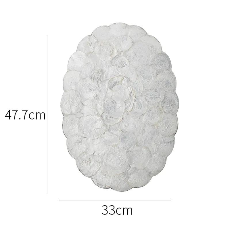 Light Luxury Natural Shell Tray Dining Table Insulating Mat Desktop Organizer Flower Trimmed Decorative Placemats