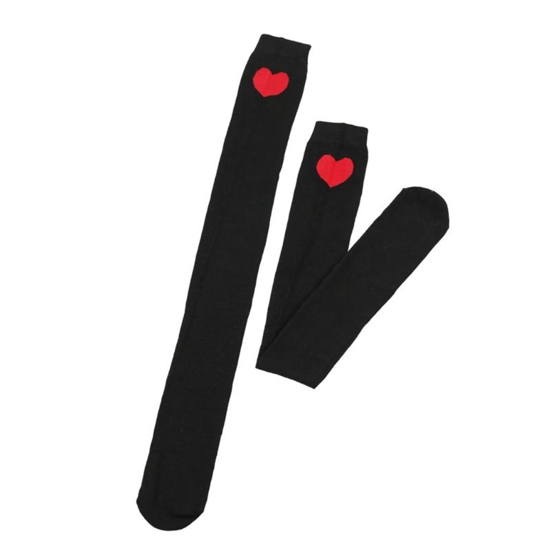 Valentines Day Over Knee Long Socks Cute Lip Heart Love Pattern Thigh High Stockings for Women Parties and Casual Wear