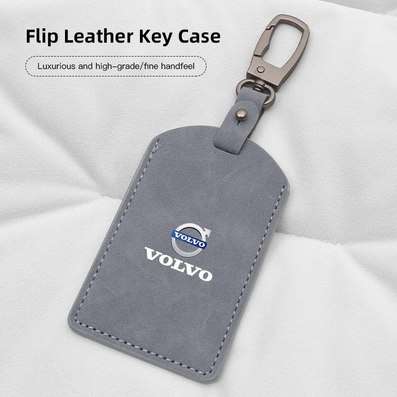 Car Key Bag Card Holder Leather Card Bag Pendant For Volvo V60 V40 XC90 S60 C30 XC60 V50 V70 S90 Rdesign AWD Car Key Card Case