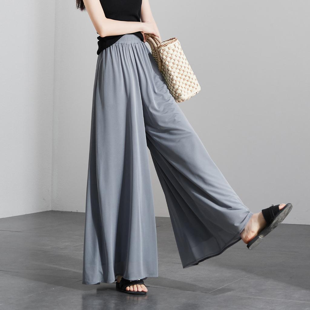 Thin casual wide leg pants with a sense of drape for women in summer 2025, fashionable, loose and versatile, slimming and floor hugging pants