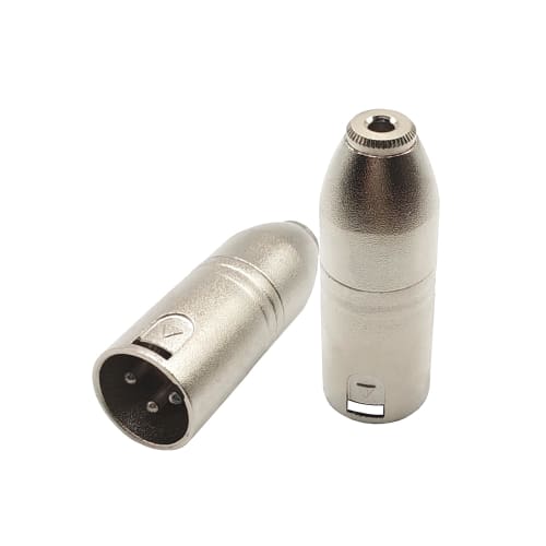 Voluty Tek 3.5mm Female to XLR Male Adapter, 1/8" to 3-Pin XLR Male Connector for Speakers, Mixers, and Studios (Set of 2)