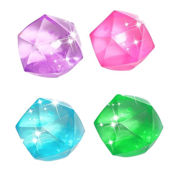 

Transparent Rhinestone Squeeze Toy Anxiety Relief Polyhedron Sensory Toy Anti-anxiety Soft Stress Ball Students Office Workers Gift 4.5cm