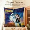 Movie BBack To The Future Cushion Cover Natural Linen Organic Fabric DoubleSided Printing Sofa Home Decor Gift Pillow Case