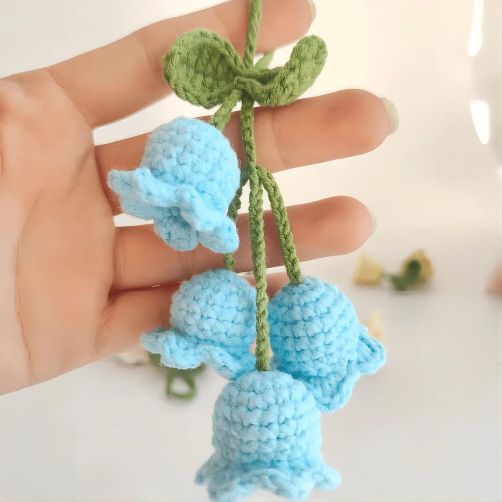 1PC Lily Of The Valley Pendant Crochet Car Mirror Hanging Accessories Crochet Flower Auto Accessories