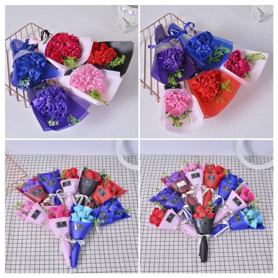 7 Head Artificial Rose Bouquet Handcrafted Soap Flower Petals Decoration Valentine's Day Anniversary Birthday Women Mother Wife Girlfriend Gifts