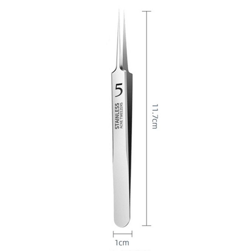 

1 шт. Серебристый Экстратонкий Пинцет для Удаления Угрей и Черных Точек, Инструменты для Удаления Угрей для Ухода за Кожей, Зажим для Клеток из Нержавеющей Стали