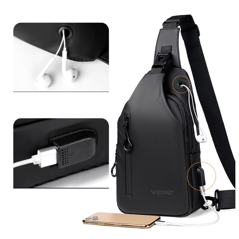 Pánská móda WEIXER Multifunkční taška přes rameno Crossbody taška na rameno Cestovní taška na popruh Messenger Pack náprsní taška pro muže