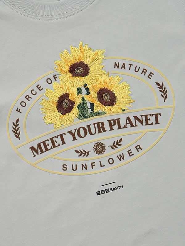 BBC EARTH Embroidery Point Short Sleeve T-Shirt_Mint