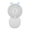 Mini Portable Pocket Fan USB Rechargeable Handheld Fan Speed Adjustable Small Desk Cartoon White Fanner