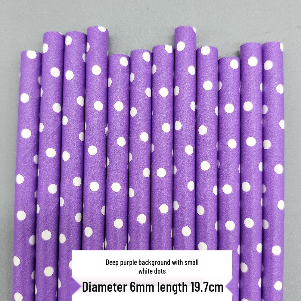 Colorful Polka Dot Biodegradable Paper Straws - Ideal for Juices, Beverages, Desserts & Table Decorations