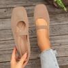 Scarpe Piatte Casual da Donna in Maglia Monocolore Slip-On Mary Jane Scarpe Comode per Camminare