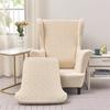 1seater Jacquard Wing Chair Cove with Seat Cushion Cover Elastic Wingback Armchair Slipcover Anti-Dirty Single Sofa Cover Home