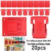 20pcs Tool Holders and Battery Holder for Milwaukee M18 18V Wall Mount Hanger Battery Drill Tool Storage Shelf with Screws