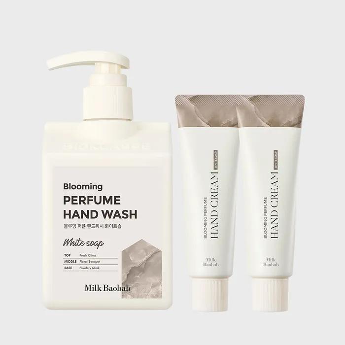 Blooming Perfume Hand Wash 250ml x 1 + Blooming Perfume Hand Cream 50g x 2 (White Soap)