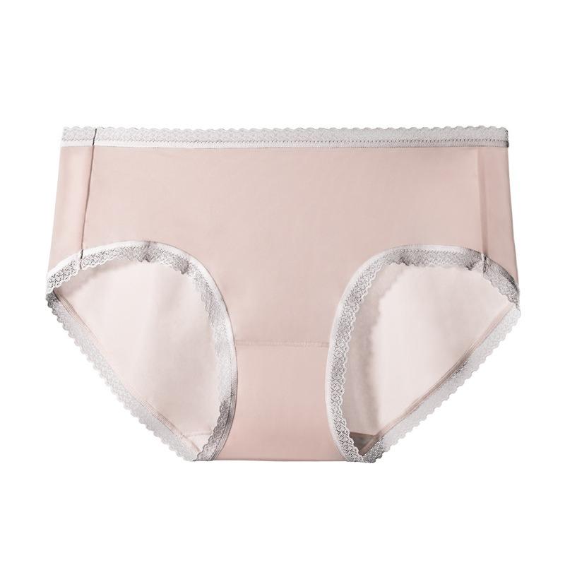 

Легкое нижнее белье, удобные трусы, быстросохнущие трусики из ледяного шелка, женские трусы со средней талией, антибактериальные треугольные брюки XL телесный
