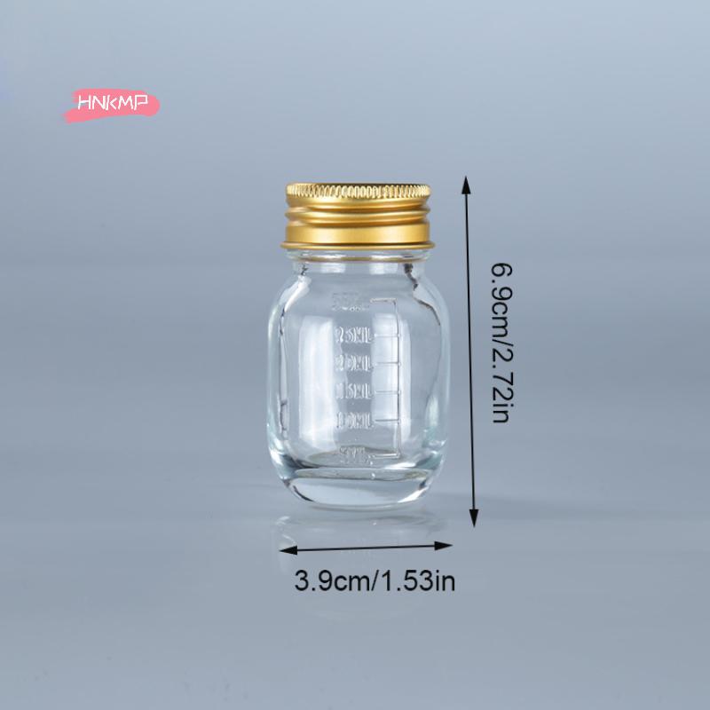 H-1Pc 30ml Small Glass Bottle With Lid Medicine Bottle Leak-proof Powder Capsule Bottle Empty Refillable Glass Bottle Portable