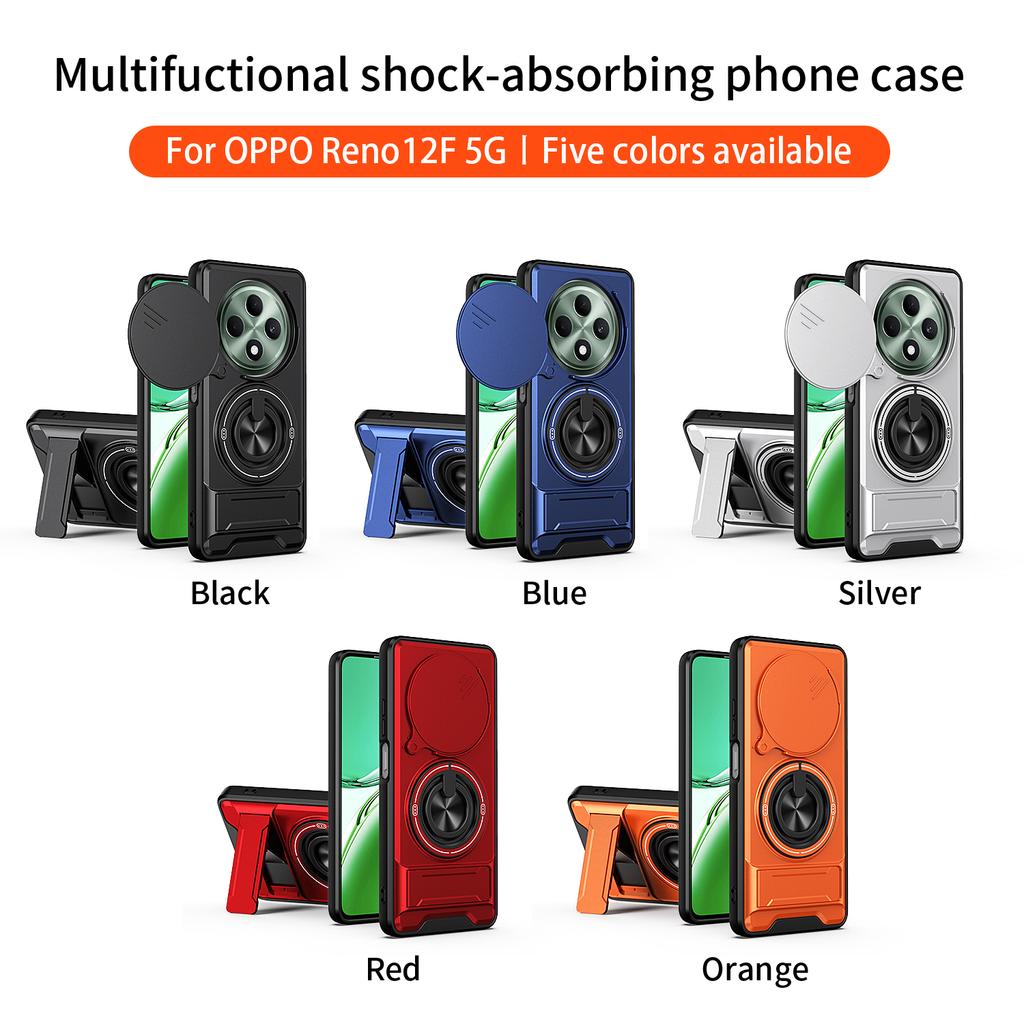 For Oppo Reno12 F Case Reno12 FS Cover Oppo F27 Oppo Reno12 F Phone Case Magnetic Holder Military Armor Camera Protection Cover