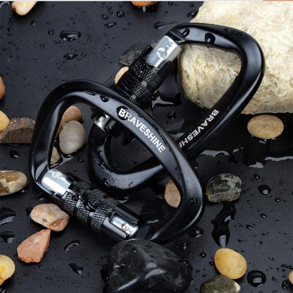 Cârlige pentru chei în formă de D multicolore, Aluminiu, Blocare de siguranță pentru alpinism, Echipament de protecție pentru alpinism