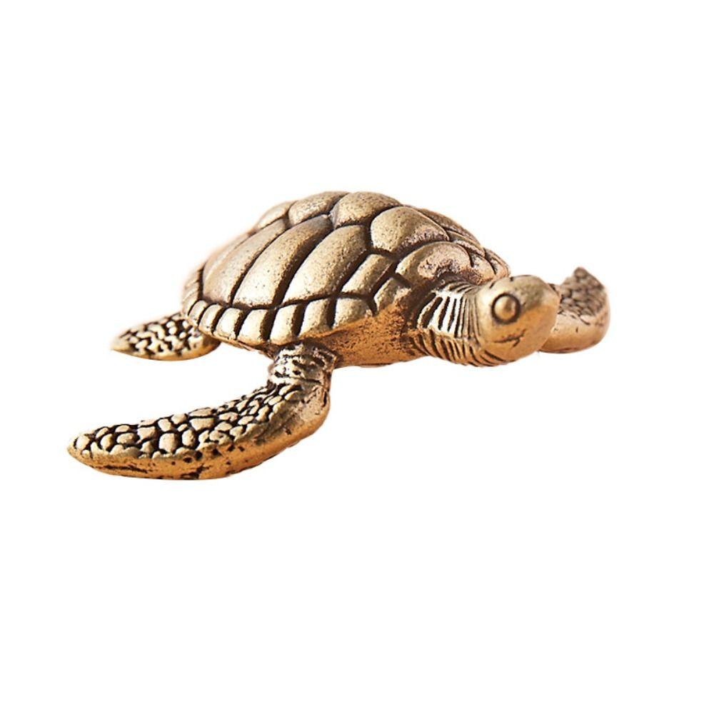 

Латунная статуэтка черепахи Антикварная скульптура черепахи Настольное украшение Чайный питомец Подарок Turtle
