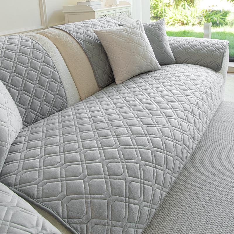 Short Plush Sofa Cover New Model All-Season Universal Non-Slip Multi-Use Light Luxury Sofa Cover Soft And Skin-Friendly