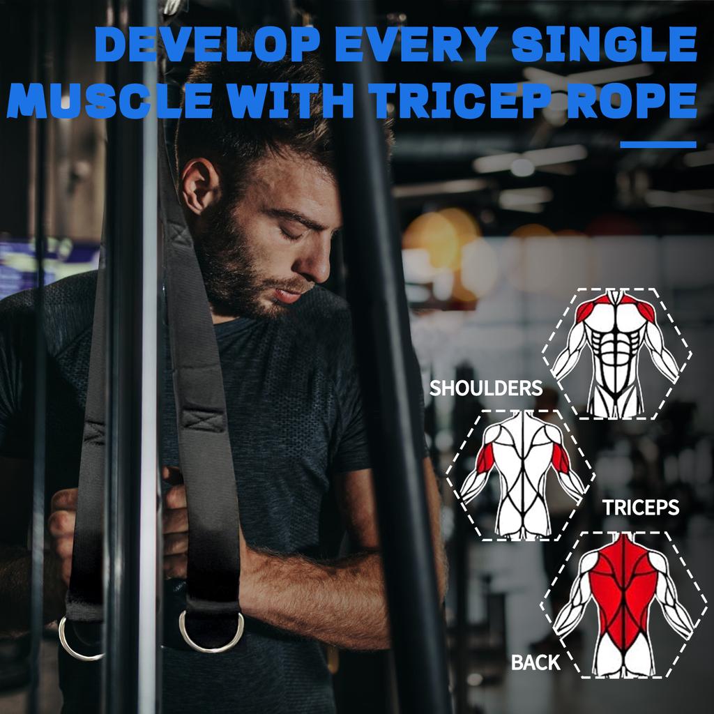 Versatile Tricep Rope Extra Long Tricep Pull Down Rope for Fitness Cable Machine Attachment for Pulley System Gym LAT Machine