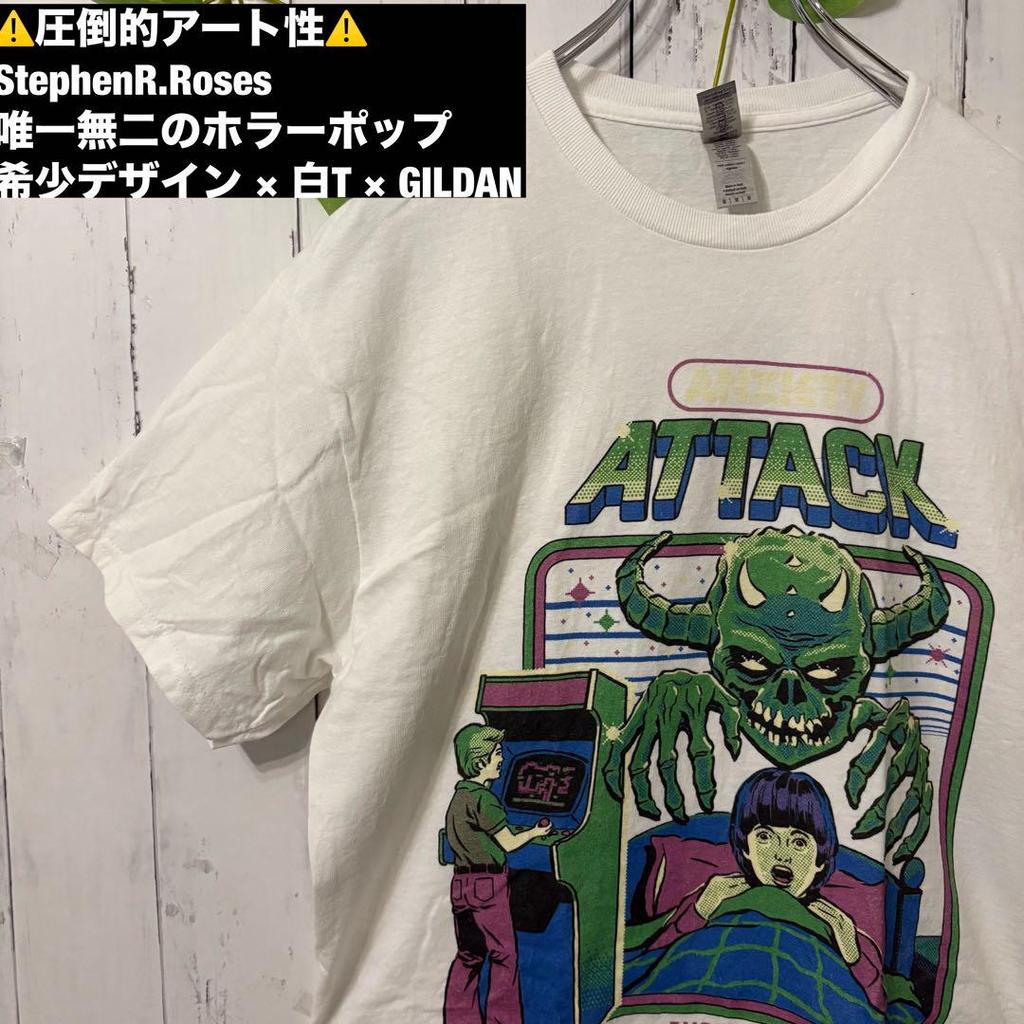 [USED] Steven Rhodes T-shirt, horror style, white, size M
