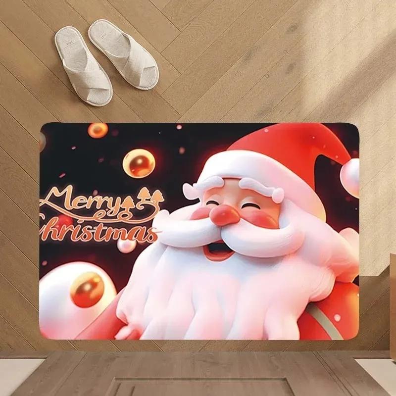 

Christmas Cartoon Decorative Diatomit Carpet Entrance Bathroom Kitchen Foot Mat Washable Dirty Anti-slip Absorbent Carpet 30X40CM (1X1.3FT