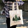 Christmas Tree Canvas Bag Christmas Gift Packaging Bag for Handheld Christmas Festivals