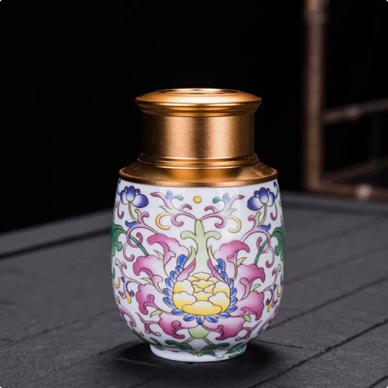 Exquisite Pastel Ceramic Tea Caddy Portable Travel Sealed Tea Boxes Tea Jar Storage Tank Coffee Canister Spice Candy Containers