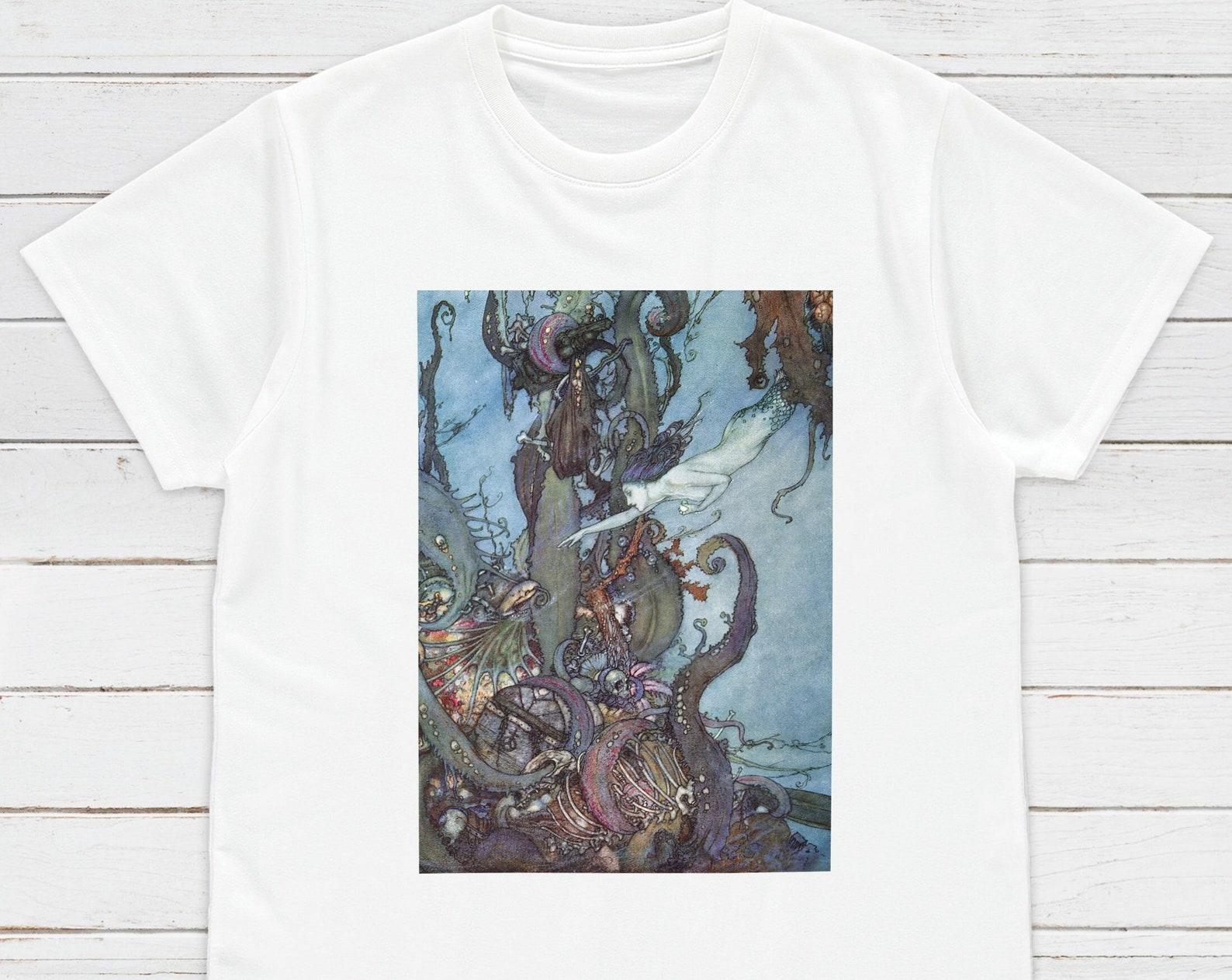 Mermaid Art T-Shirt: Edmund Dulac Illustration 3XL