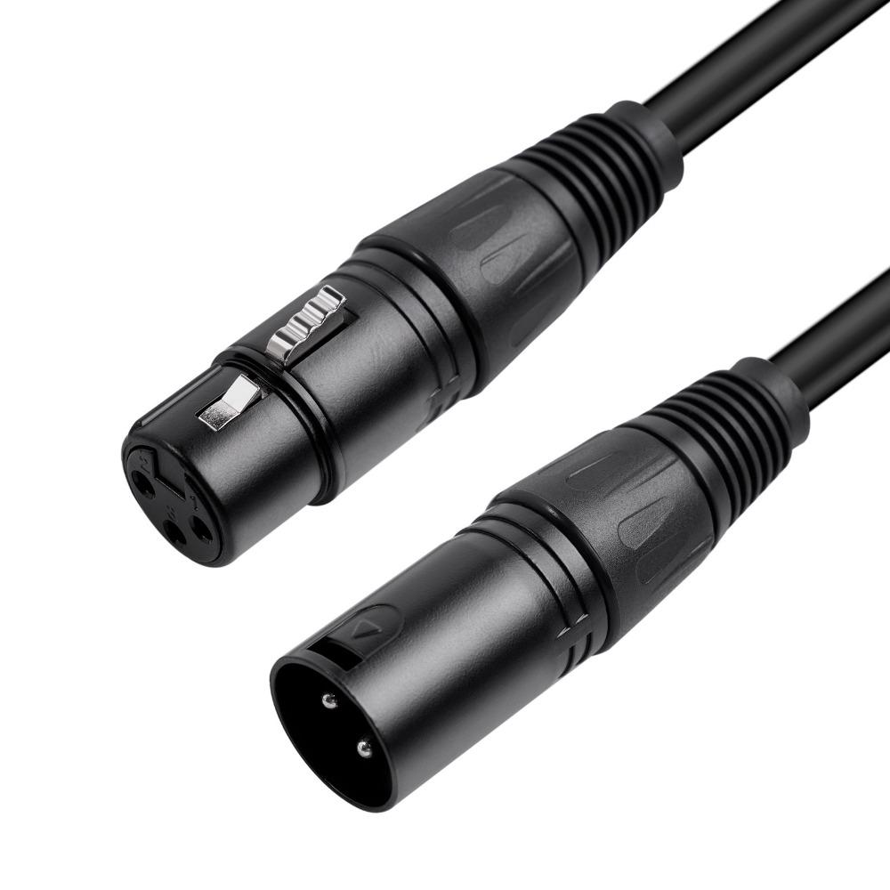 Dual Shielded XLR Male to Female Audio Cable, All Metal Gold Plated Connectors Balanced XLR Mic Cord for Microphone, Mixer, Speaker, Audio Recorder