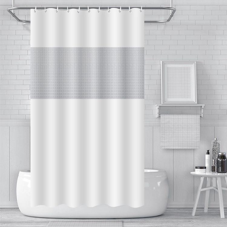 3D Printed PEVA Shower Curtain with Hooks – Thick, Waterproof, Mildew-Resistant Bathroom Partition
