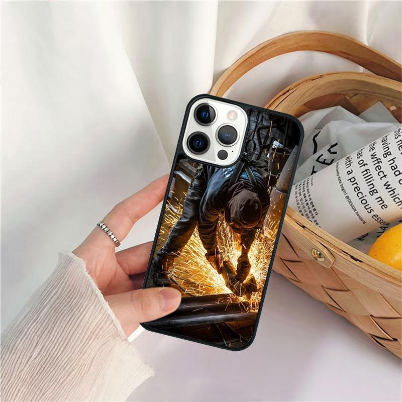 

Welder Welding Hot Metal Worker Phone Case For for iPhone 17 Air 16 15 14 11 12 13 Pro MAX Plus coque Cover Shell iPhone 12or12pro