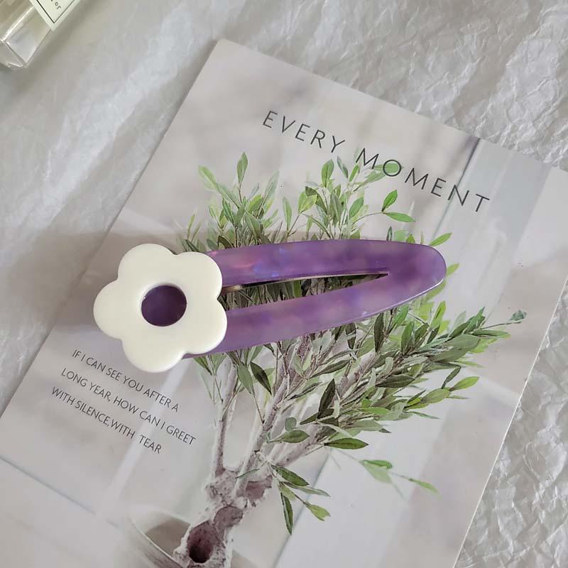 Korean Style Acetate Flower Hairpin: 2025 New Duckbill & Side Clip for Children