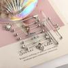 Stainless Steel Stud Earrings - Heart-shaped Barbell Crossbar Ear Bar Piercing Accessories Set