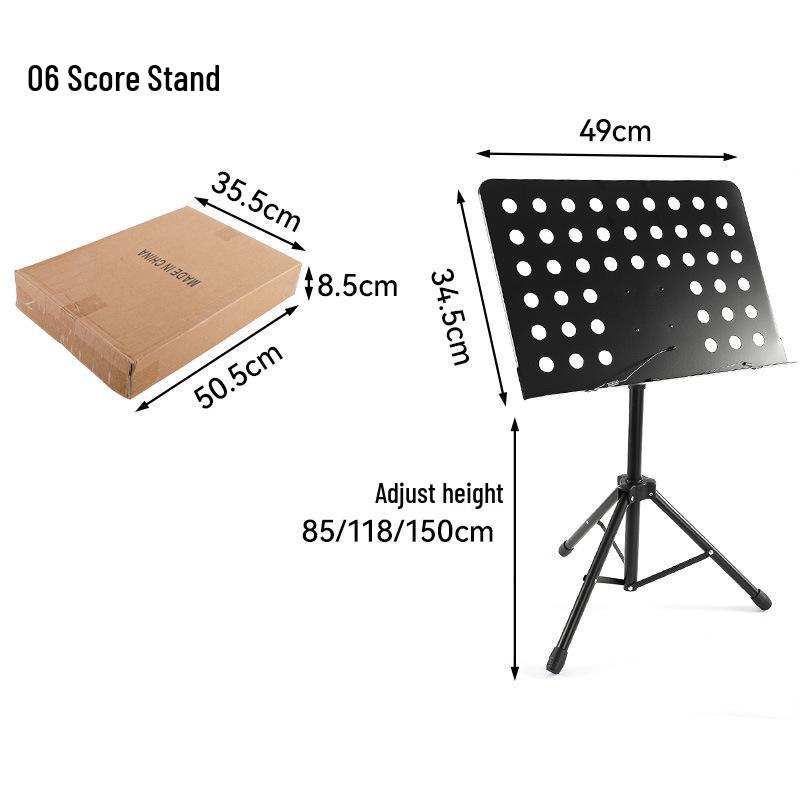 Folding Adjustable Music Stand for Guitar, Violin, Erhu, and Guzheng Performance