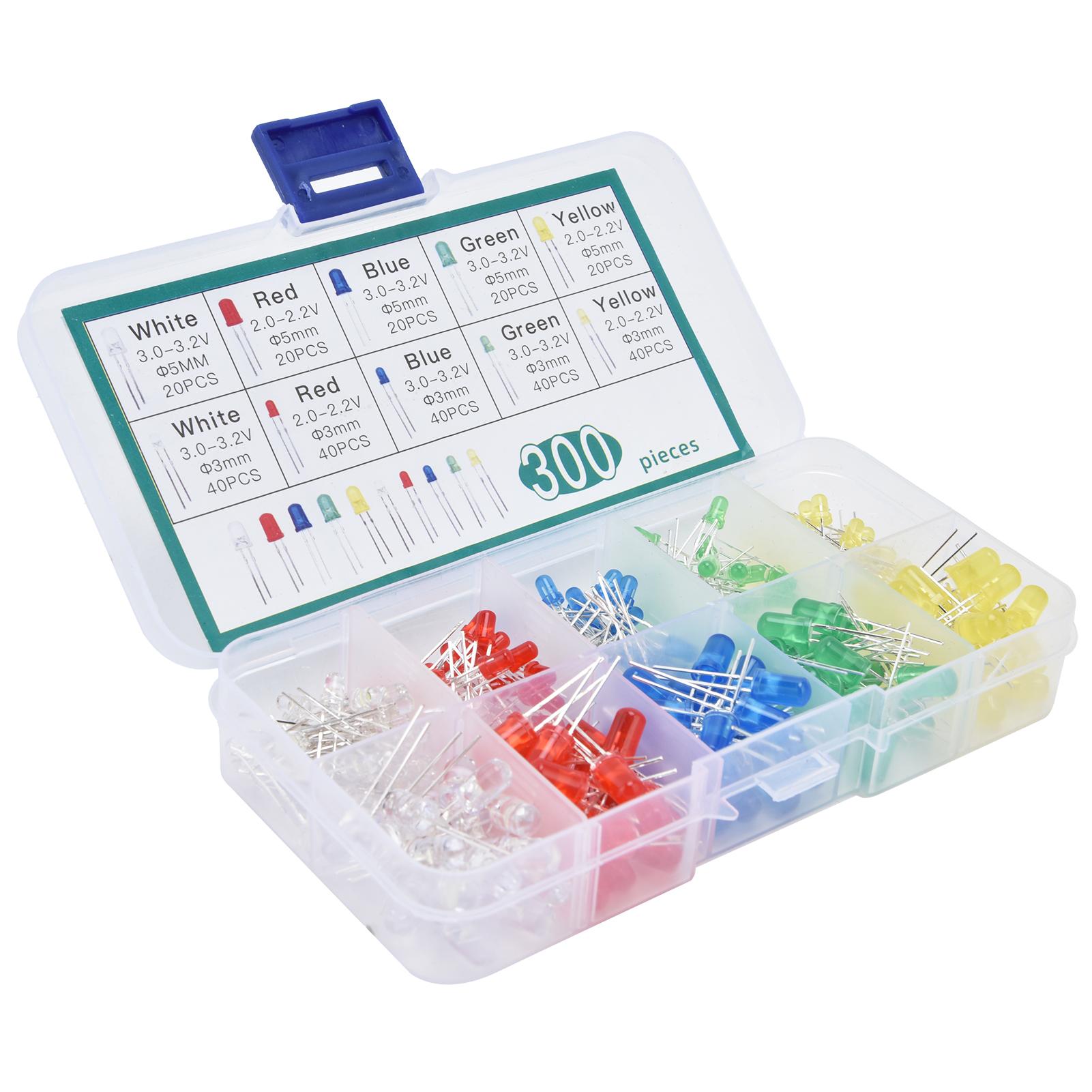 

300 шт. Світлодіодні діоди 5 кольорів Освітлювальні лампи Електронні компоненти Запчастини