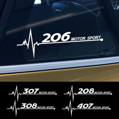 For Peugeot 208 207 308 206 307 407 RCZ Rifter 3008 108 2PCS Car Reflective Side Window Sticker Decal Auto Accessories Exterior