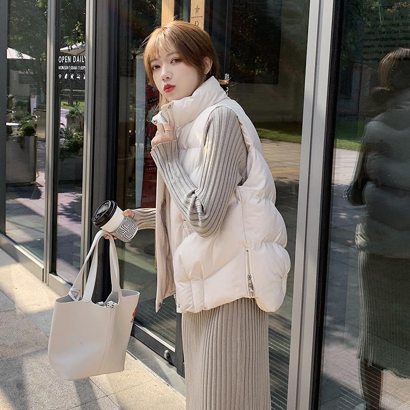 Vest Short Female Korean Winter Small Cotton-padded Vest Vest Vest Jacket Loose Outer Wear