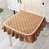 Solid Soft Chairs Cover Four Seasons Universal Suede Chair Cushions Home Restaurant Silicone Anti Slip Clip Cotton Stool Cushion