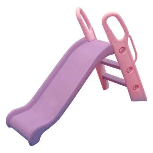 Kids Plastic Freestanding Slide for Children Garden Playground Outdoor King pink and purple