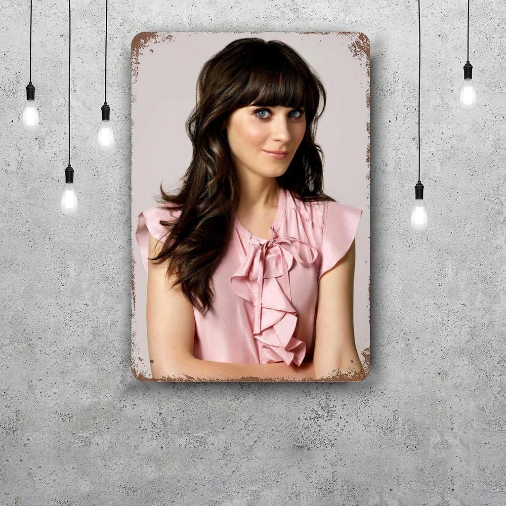 zooey deschanel actor Metal Signs wall decor Vintage Tin Signs Captain Metal Poster Decor for Bar Pub Club Wall Decoration
