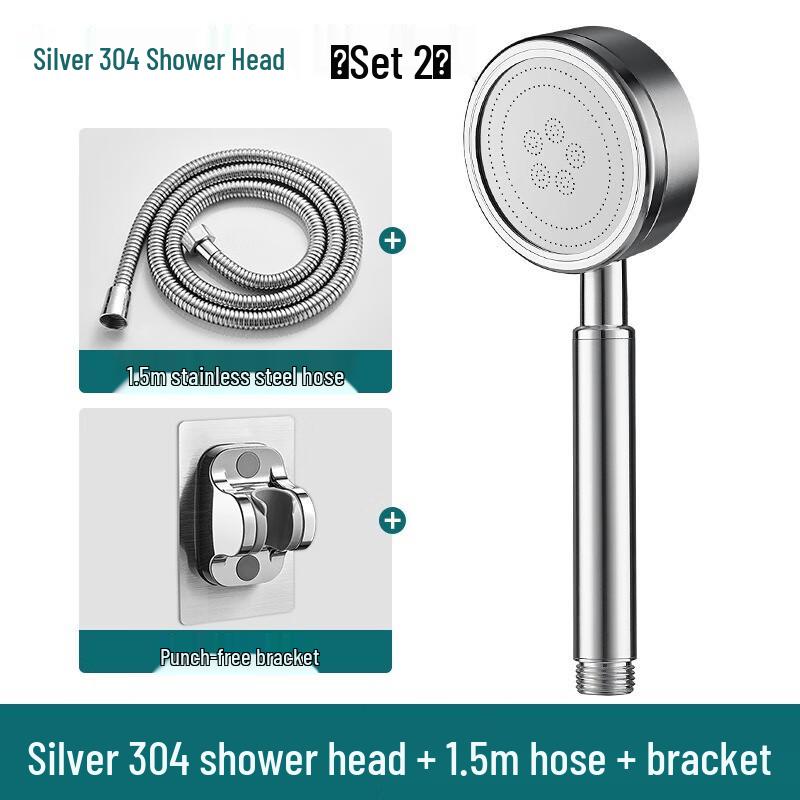 TLXT Stainless Steel High-Pressure Shower Head Kit