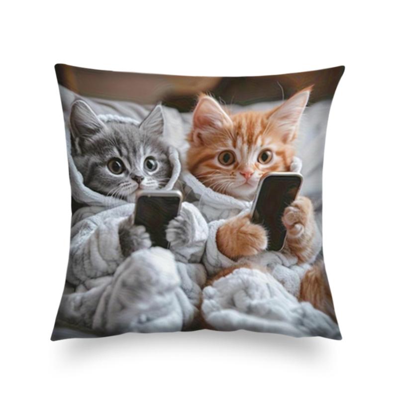 

Яскрава наволочка на подушку в богемному стилі з короткого плюшу 45x45см Чарівне кошеня Декор для вітальні спальні (Подушка не входить) 45*45cm(pillowcase)