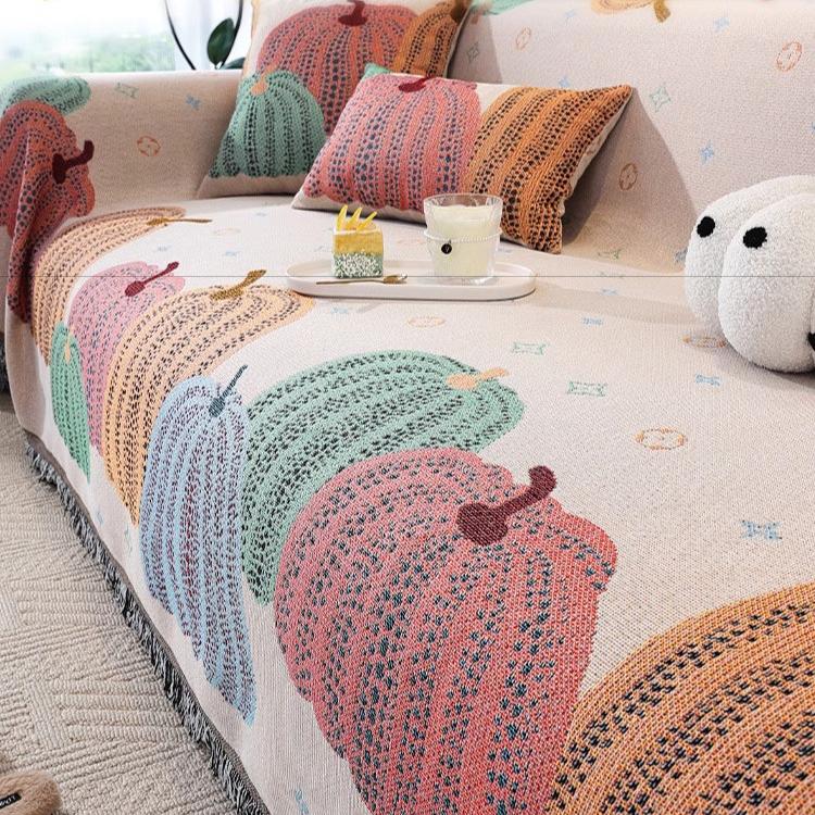 1 Stück Klassische Halloween Quaste Sofabezug, All-in-One Überwurf, Digitaldruck Festliche Dekoration für Sessel, Zweisitzer, 3-Sitzer, 4-Sitzer, Ecksofas