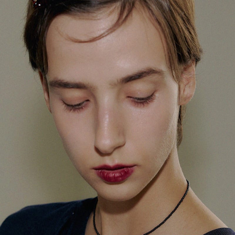 Denu [BEST] Black Realstone Color Bead Necklace