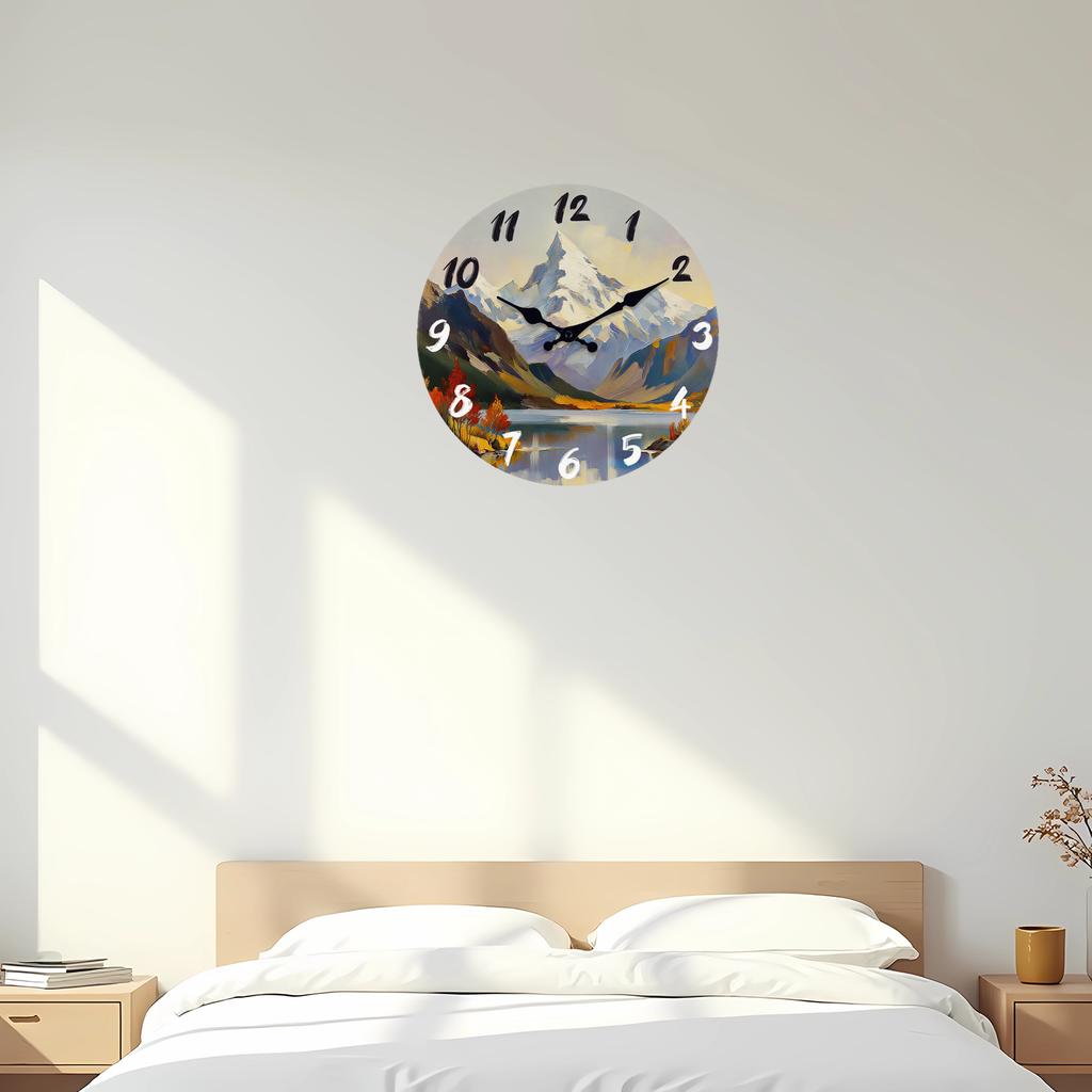 Landscape-Themed High-Standard-Quality Wooden High-Quality Wall High-Quality Clock 10-16Inch High-Quality Silent High-Quality Wall High-Quality